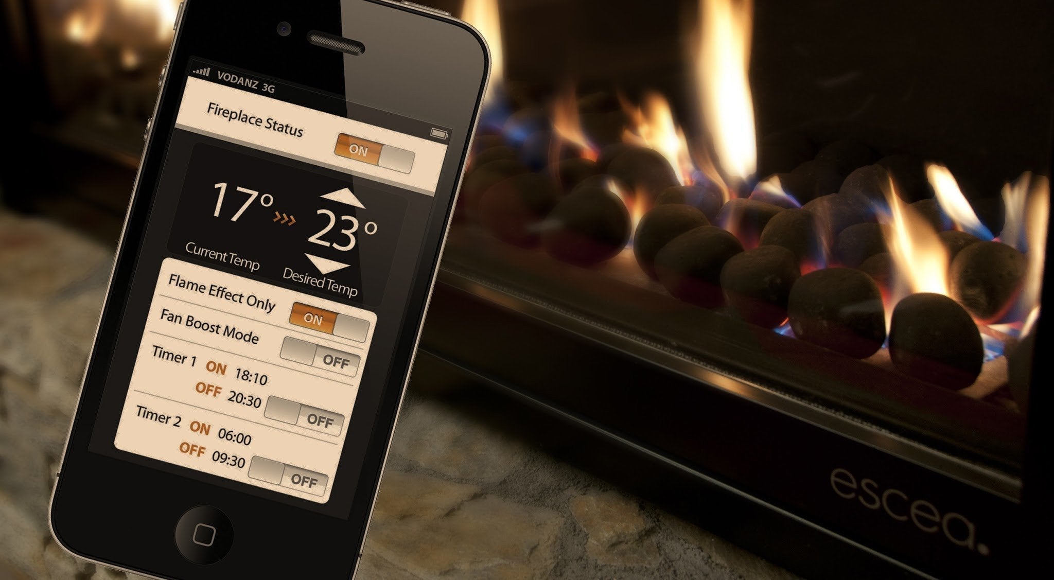 Escea DS1400 Single Sided Gas Fireplace - Tucker Barbecues