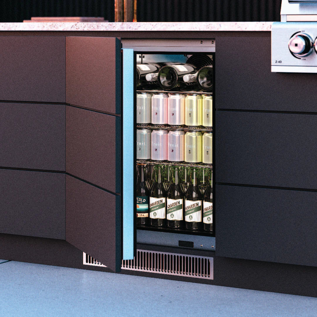 Blastcool Fully Integrated Outdoor 1 Door Bar Fridge Best Alfresco 316 Stainless Quiet Right Hinge - Model iXP1-840-R