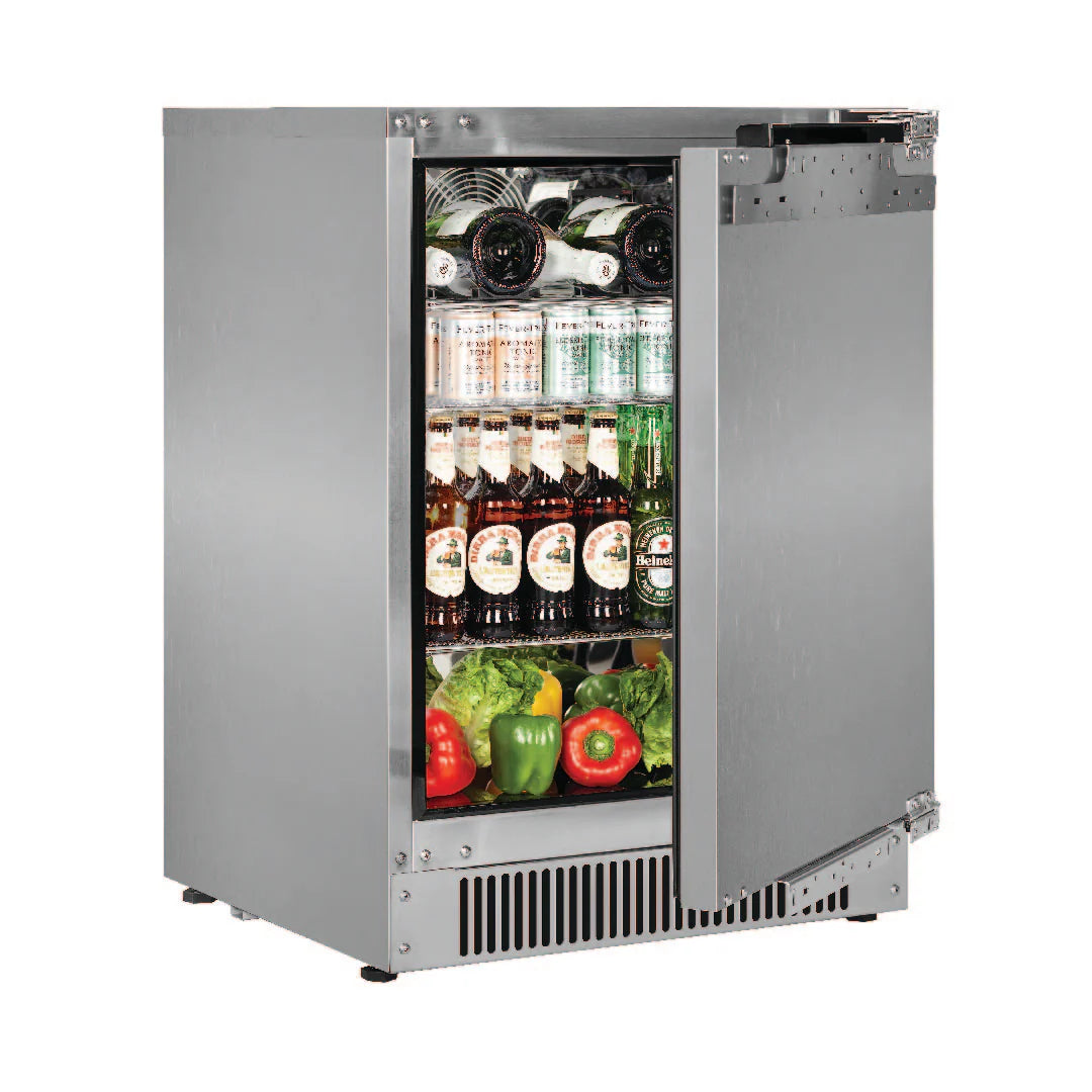 Blastcool Fully Integrated Outdoor 1 Door Bar Fridge Best Alfresco 316 Stainless Quiet Right Hinge - Model iXP1-840-R
