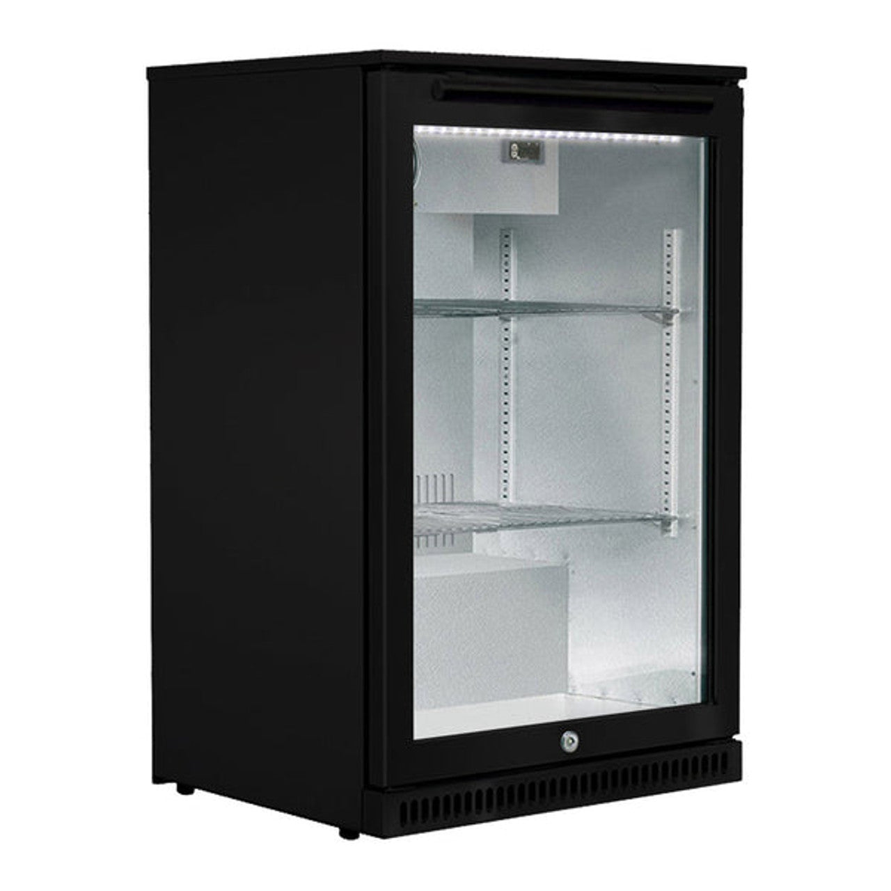 Smart 118L Outdoor Drinks Chiller With Heated Glass Door in Black