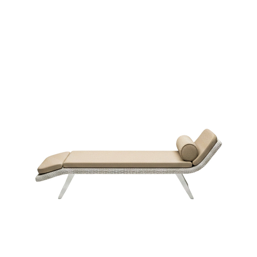 Tucker Tiki Oyster Wicker Sunlounge with Mocha Cushion