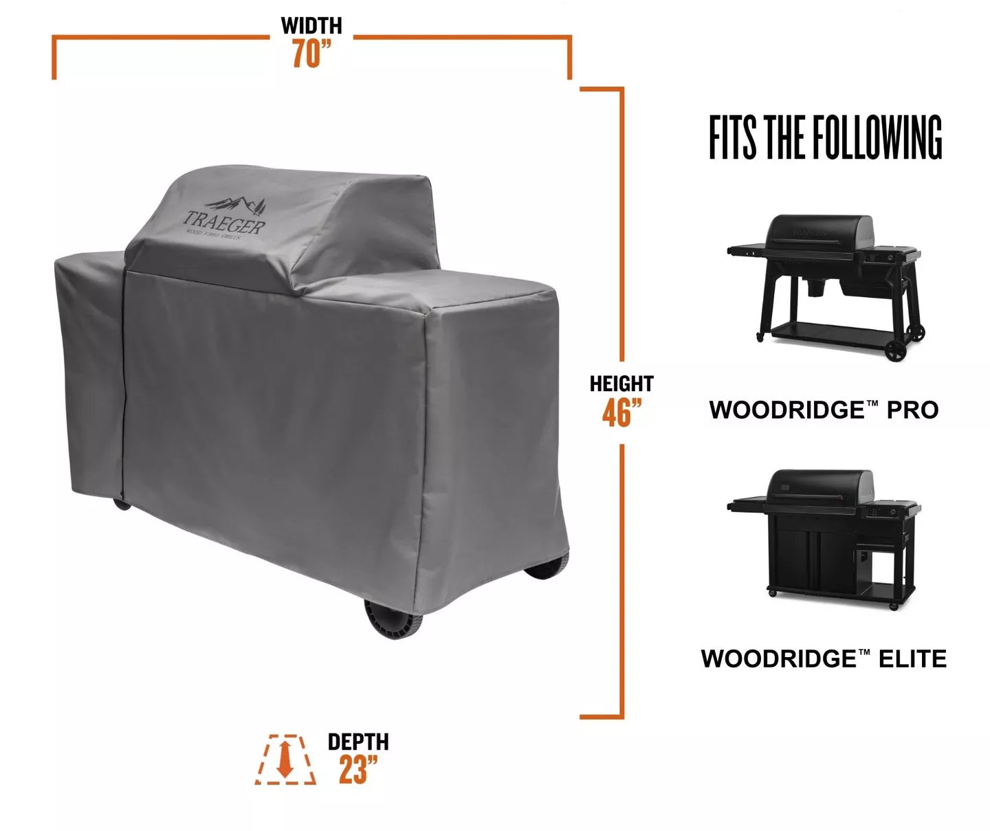 Traeger Woodridge Pro Full Length Grill Cover - Tucker Barbecues