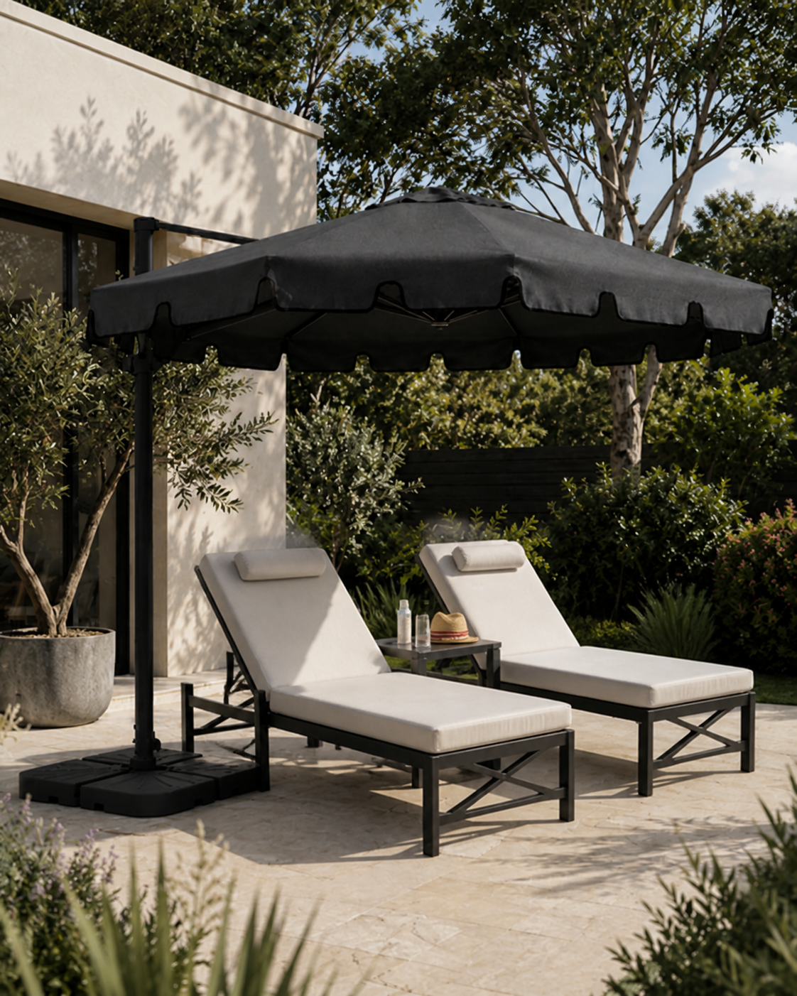 Shelta Montego 380 Octagonal Scalloped Cantilever Umbrella