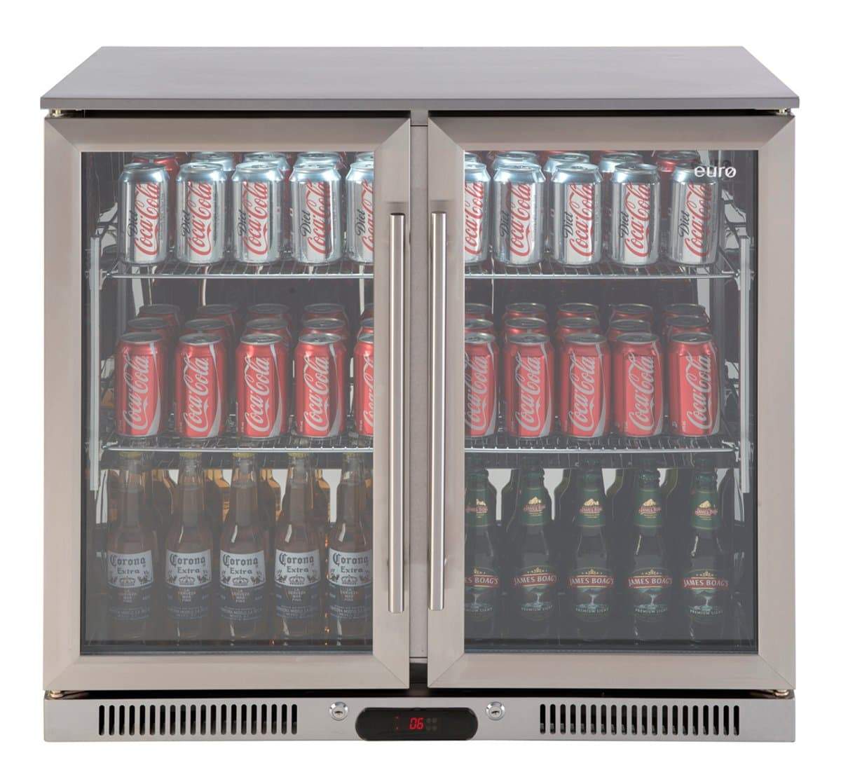 Euro Stainless Double Doors Beverage Cooler, Fridges & Coolers, Euroappliance