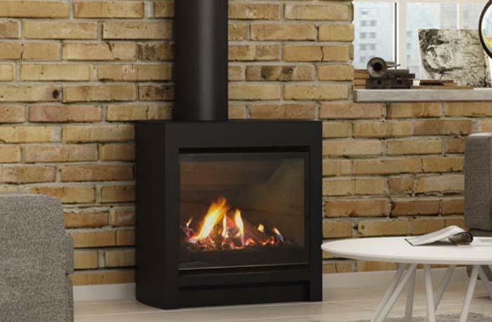 Escea DFS730 Freestanding Gas Fireplace, Heater, Glen Dimplex