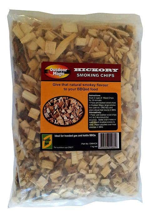 Outdoor Magic Hickory 1kg Smoking Chips, BBQ Accessory, S&D Berg