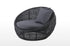 East India Round Daybed 120cm Black Random Weave with Grey Cushion