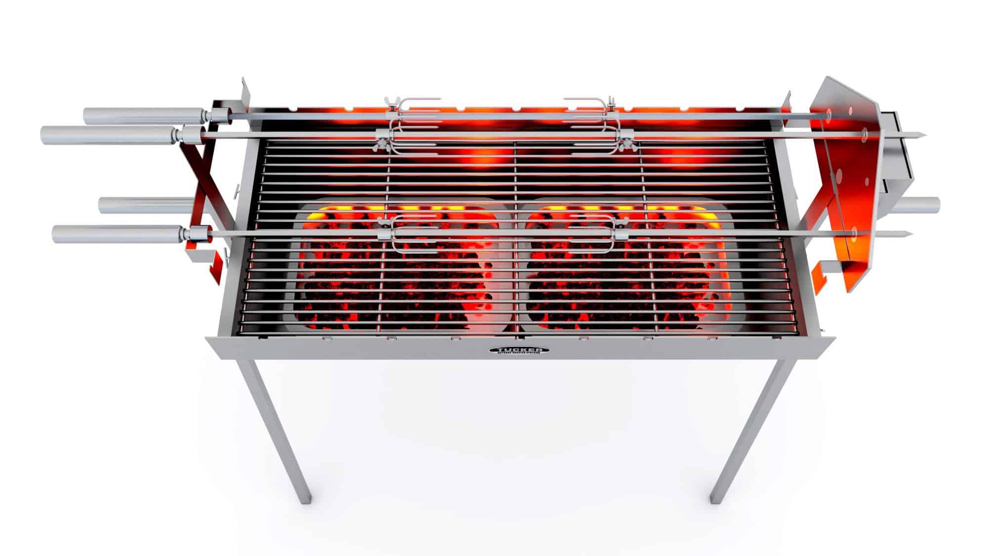 Tucker 3 Rod 900mm Charcoal Spit - Tucker Barbecues