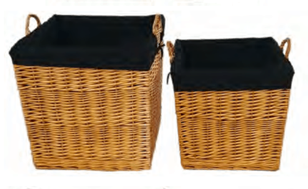 FireUp Set of 2 Natural Honey Wicker Baskets (Large & X-Large), Heater Accessories, S&D Berg