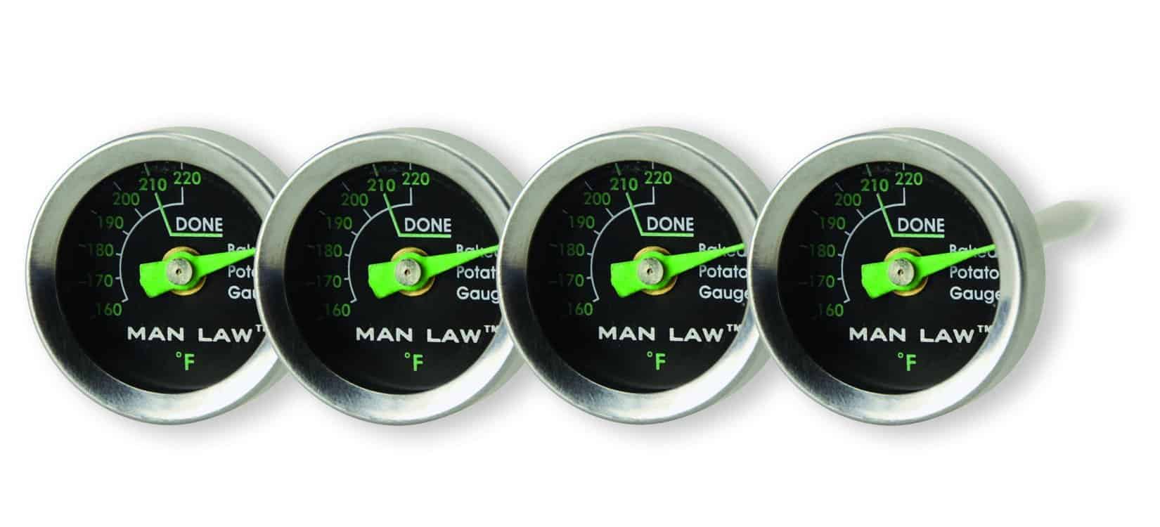 Man Law Glow in the Dark Potato Thermometers, BBQ Accessories, Man Law Premium BBQ Tools