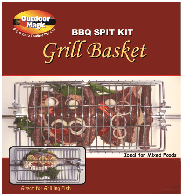 Outdoor Magic Spit Grill Basket, BBQ Accessory, S&D Berg